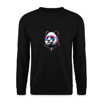 Funny Panda Clothing – Trendy Fashion for - Unisex Sweatshirt - black - Front - Alina (178cm) & Michal (187cm)