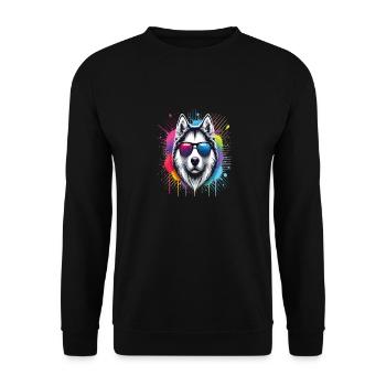 Funny Husky Clothing – Trendy Fashion for Dogs - Unisex Sweatshirt - black - Front - Alina (178cm) & Michal (187cm)