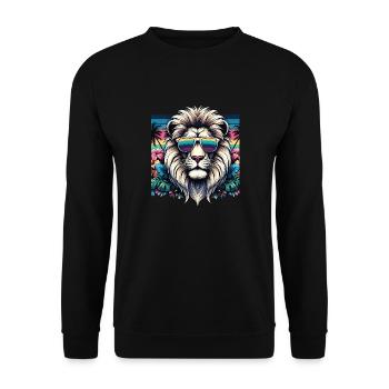 Funny Lion Clothing – Trendy Fashion for - Unisex Sweatshirt - black - Front - Alina (178cm) & Michal (187cm)