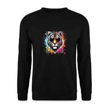 Funny Tiger Clothing – Trendy Fashion for - Unisex Sweatshirt - black - Front - Alina (178cm) & Michal (187cm)