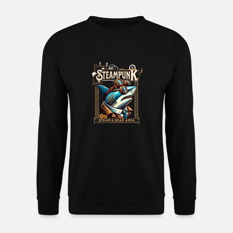 Bande dessinée de requin steampunk - Sweat-shirt Unisexe - noir