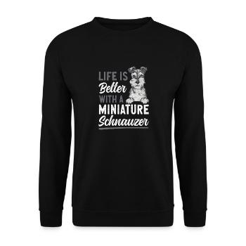 Schnauzer nain Chien Schnauzer - Sweat-shirt Unisexe - noir - Devant - Alina (178cm) & Michal (187cm)