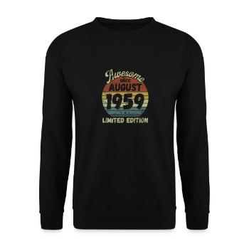 Awesome since August 1959 - Geburtstag - Unisex Pullover - Schwarz - Vorne - Alina (178cm) & Michal (187cm)
