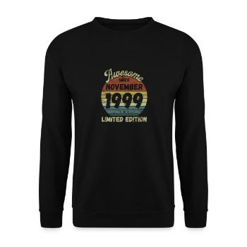 Awesome since November 1999 - Birthday - Unisex Sweatshirt - black - Front - Alina (178cm) & Michal (187cm)