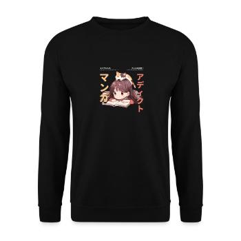 Manga Addicted - Kawaii Anime Girl Fashion Punk - Unisex Pullover - Schwarz - Vorne - Alina (178cm) & Michal (187cm)
