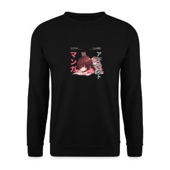 Manga Addicted - Kawaii Anime Girl Fashion Punk - Unisex Pullover - Schwarz - Vorne - Alina (178cm) & Michal (187cm)