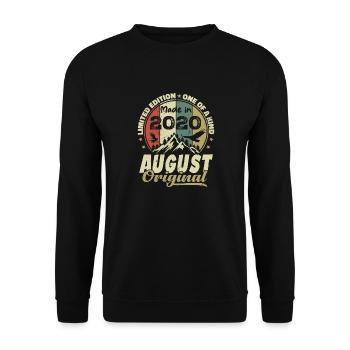August 2020 Jahrgang 2020 August Geburtstagsgeschenk - Unisex Pullover - Schwarz - Vorne - Alina (178cm) & Michal (187cm)