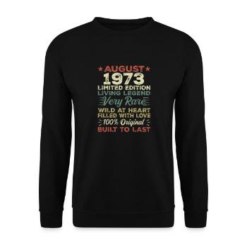 August 1973 - Gift idea for August 1973 - 1973 - Unisex Sweatshirt - black - Front - Alina (178cm) & Michal (187cm)