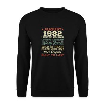 August 1982 - Geschenkidee Für August 1982 - 1982 - Unisex Pullover - Schwarz - Vorne - Alina (178cm) & Michal (187cm)