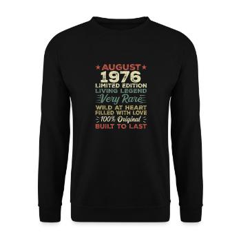 August 1976 - Gift idea for August 1976 - 1976 - Unisex Sweatshirt - black - Front - Alina (178cm) & Michal (187cm)