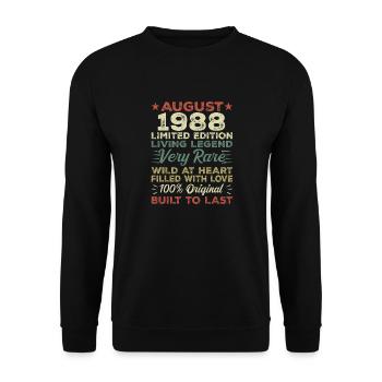 August 1988 - Gift Idea for August 1988 - 1988 - Unisex Sweatshirt - black - Front - Alina (178cm) & Michal (187cm)