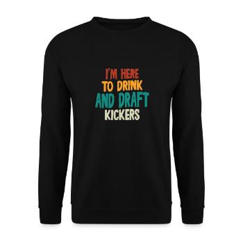 Fantasy Football Party Drink Draft Kickers Funny - Unisex Sweatshirt - black - Front - Alina (178cm) & Michal (187cm)
