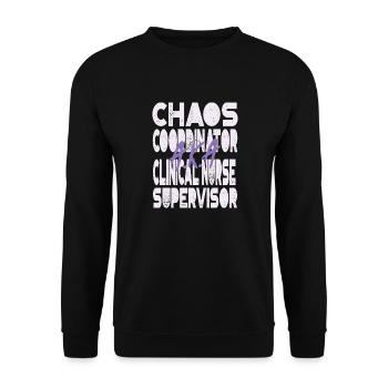 Chaos Koordinator Klinische Krankenschwester Supervisor - Unisex Pullover - Schwarz - Vorne - Alina (178cm) & Michal (187cm)