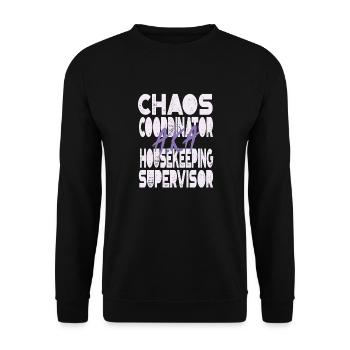 Chaos Koordinator Hauswirtschaft Supervisor - Unisex Pullover - Schwarz - Vorne - Alina (178cm) & Michal (187cm)