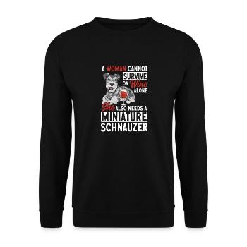 Schnauzer nain Chien Schnauzer - Sweat-shirt Unisexe - noir - Devant - Alina (178cm) & Michal (187cm)