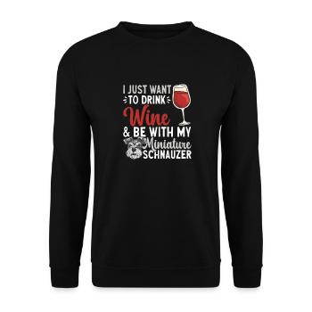 Schnauzer nain Chien Schnauzer - Sweat-shirt Unisexe - noir - Devant - Alina (178cm) & Michal (187cm)