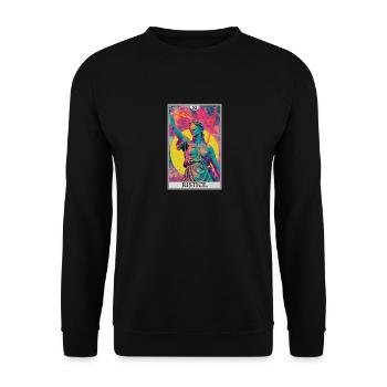 Tarot Cards Tarot Card Justice Justice - Unisex Sweatshirt - black - Front - Alina (178cm) & Michal (187cm)