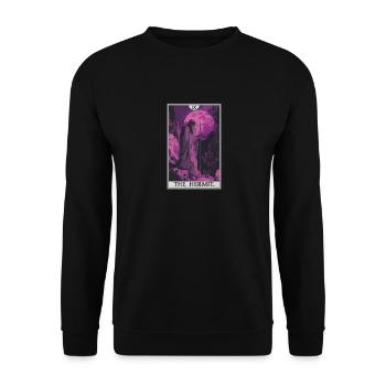 Tarot Cards Tarot Card The Hermit The Hermit - Unisex Sweatshirt - black - Front - Alina (178cm) & Michal (187cm)