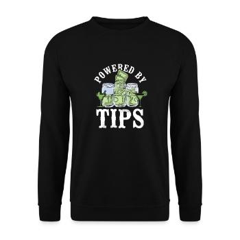 Bartender Mixologist Powered By - Unisex Sweatshirt - black - Front - Alina (178cm) & Michal (187cm)