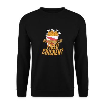 Quelqu’un a-t-il dit poulet frit ? Restauration rapide Fry - Sweat-shirt Unisexe - noir - Devant - Alina (178cm) & Michal (187cm)
