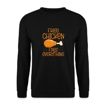 Le poulet frit résout tout la restauration rapide - Sweat-shirt Unisexe - noir - Devant - Alina (178cm) & Michal (187cm)
