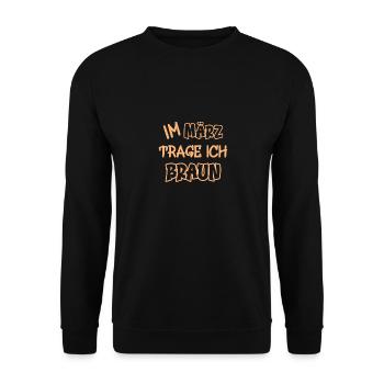 En mars, je porte du marron en disant couleur marron - Sweat-shirt Unisexe - noir - Devant - Alina (178cm) & Michal (187cm)