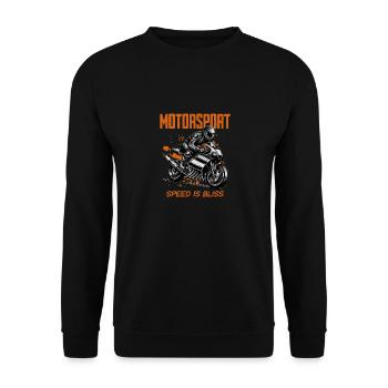 Geschwindigkeit ist Glückseligkeit-Motorsport - Unisex Pullover - Schwarz - Vorne - Alina (178cm) & Michal (187cm)