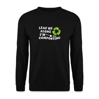 Leaf Me Alone Je composte - Sweat-shirt Unisexe - noir - Devant - Alina (178cm) & Michal (187cm)