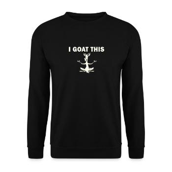 Je chèvre ce passionné de yoga - Sweat-shirt Unisexe - noir - Devant - Alina (178cm) & Michal (187cm)
