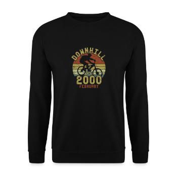 Birthday Downhill Bike Bike February 2000 - Unisex Sweatshirt - black - Front - Alina (178cm) & Michal (187cm)
