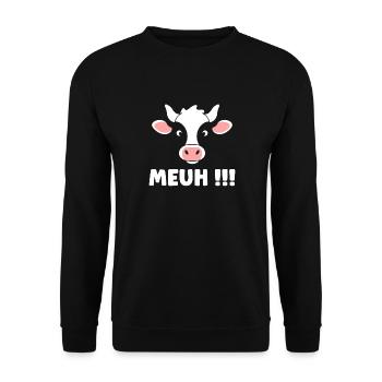 vache - Sweat-shirt Unisexe - noir - Devant - Alina (178cm) & Michal (187cm)
