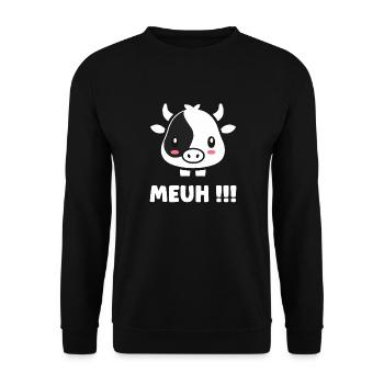 vache - Sweat-shirt Unisexe - noir - Devant - Alina (178cm) & Michal (187cm)