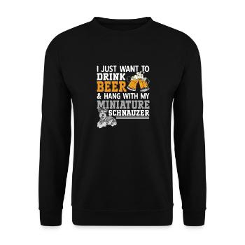 Schnauzer nain Chien Schnauzer - Sweat-shirt Unisexe - noir - Devant - Alina (178cm) & Michal (187cm)