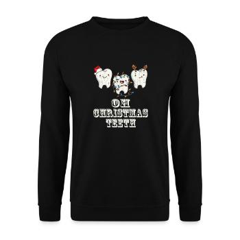 Dentist Christmas Dental Hygienist Gift Xmas Teeth - Unisex Pullover - Schwarz - Vorne - Alina (178cm) & Michal (187cm)
