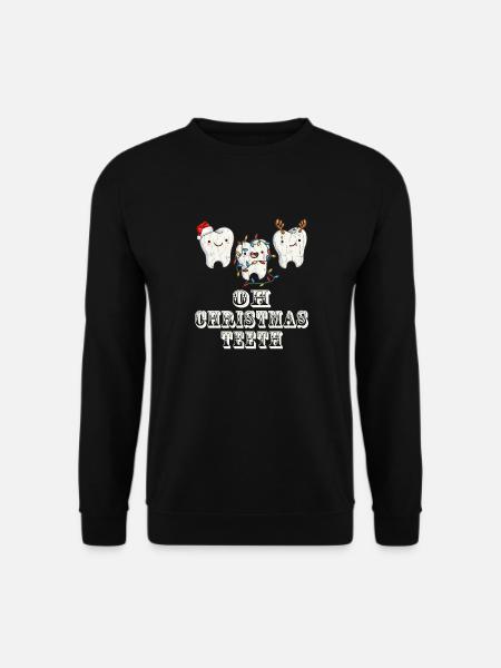 Dentist Christmas Dental Hygienist Gift Xmas Teeth - Unisex Sweatshirt - black