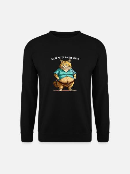 FAT CAT BIG LUCK - Unisex Sweatshirt - black