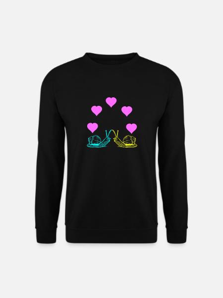 Schnecken Schnecke Valentin Valentinstag - Unisex Pullover - Schwarz