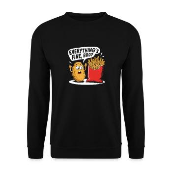 Funny Potato and French Fries Cartoon Shirt - Unisex Sweatshirt - black - Front - Alina (178cm) & Michal (187cm)
