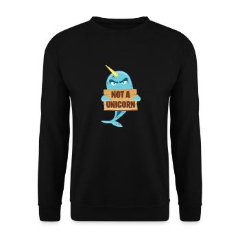 Pas un t-shirt licorne - Drôle de poisson narval Jeu de mots - Sweat-shirt Unisexe - noir - Devant - Alina (178cm) & Michal (187cm)