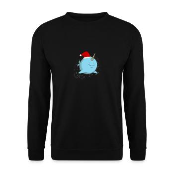 Noël Narval Père Noël Chapeau Drôle Noël Vacances Jeu de mots - Sweat-shirt Unisexe - noir - Devant - Alina (178cm) & Michal (187cm)