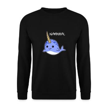 Cute Narwhal Unicorn Of The Sea Cool Sea Animal - Unisex Sweatshirt - black - Front - Alina (178cm) & Michal (187cm)