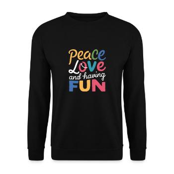 Peace, Love and Joy - Unisex Sweatshirt - black - Front - Alina (178cm) & Michal (187cm)