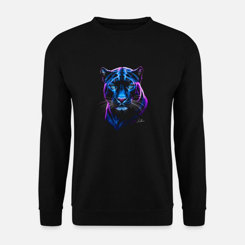 Neon Wilder Panther - Unisex Pullover - Schwarz