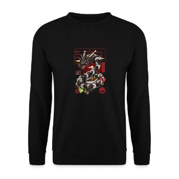 Japon Great sushi Dragon - Sweat-shirt Unisexe - noir - Devant - Alina (178cm) & Michal (187cm)