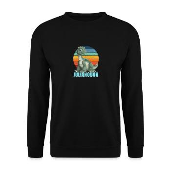 Julianodon Combinaison de Julian et Iguanodon - Sweat-shirt Unisexe - noir - Devant - Alina (178cm) & Michal (187cm)