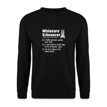 Zwergschnauzer Hund Schnauzer - Unisex Pullover - Schwarz - Vorne - Alina (178cm) & Michal (187cm)