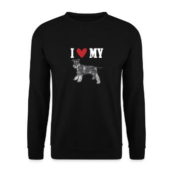 Schnauzer nain Chien Schnauzer - Sweat-shirt Unisexe - noir - Devant - Alina (178cm) & Michal (187cm)