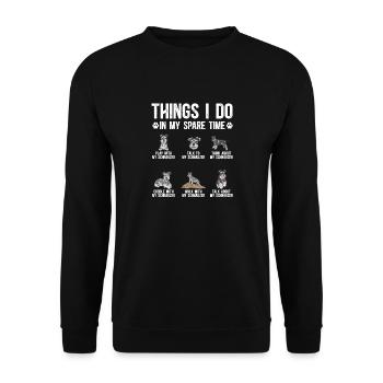 Schnauzer nain Chien Schnauzer - Sweat-shirt Unisexe - noir - Devant - Alina (178cm) & Michal (187cm)