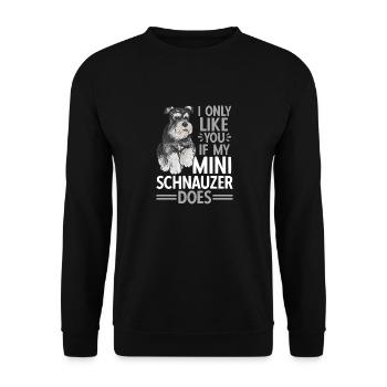 Schnauzer nain Chien Schnauzer - Sweat-shirt Unisexe - noir - Devant - Alina (178cm) & Michal (187cm)