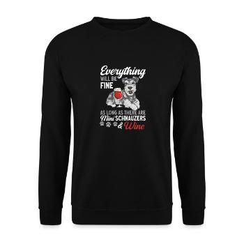 Schnauzer nain Chien Schnauzer - Sweat-shirt Unisexe - noir - Devant - Alina (178cm) & Michal (187cm)
